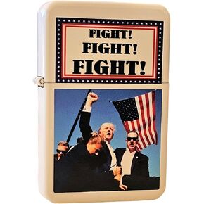 Trump The 47th President of The United States Windproof Lighter - Compatible with Zippo Lighter Fluid (Black Matte)
