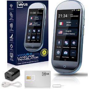 Language Translator Device with Unlimited Lifetime Global 4G Internet Included - Sim Card, WiFi & Offline Translation - 138 Languages and dialects (Graphite Black)