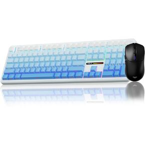 Wireless Keyboard and Mouse Combo, AULA F108 Full Size Mechanical Keyboard+AULA SC580 Tri-Mode Gaming Mouse