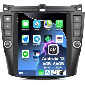 2G+64G Car Radio for Honda Accord 2003-2007 with Wireless Carplay Android Auto,9.7" HD Touch Screen Android 13 Honda Accord Car Stereo with GPS Navigation WiFi,Bluetooth,FM/RDS+AHD Backup Camera