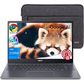acer Chromebook Plus 514 Laptop with Google AI, Intel 8-Core i3-N305, 8 GB LPDDR5, 512 GB SSD, 14" FHD 1920 x 1080 IPS Touch Screen, Wi-Fi 6E, 1080P Webcam, Chrome OS, 1080p Webcam, Long Battery Life
