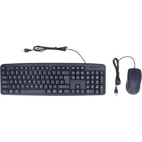 Wired Keyboard Mouse Combo - Ergonomic Design for Comfort, 113 Keys Durable Keyboard & 1000DPI Wired Mouse for Desktop and Laptop Use