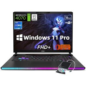 MSI Raider GE68HX Gaming Laptop, NVIDIA GeForce RTX 4070, Intel 24-Core i9-14900HX, 16" FHD+ IPS Display, w/Office Lifetime & External DVD Drive, Backlit KB, Wi-Fi 7, Win 11 Pro, 64GB RAM, 2TB SSD