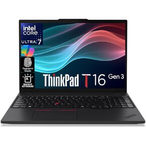 Oemgenuine Lenovo ThinkPad T16 Gen 3 16" WUXGA IPS Display, Intel Ultra 7-155U (Beats i7-1355U), 32GB DDR5, 1TB NVMe, Webcam, WiFi 6E + BT, RJ-45, Backlit KB, FP Reader, W11P, Business Laptop