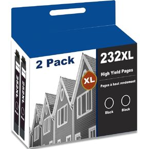 Remanufactured 232XL Ink Cartridge Replacement for 232XL T232XL 232 XL Black for XP-4200 XP-4205 WF-2930 WF-2950 Printer (2 Black)