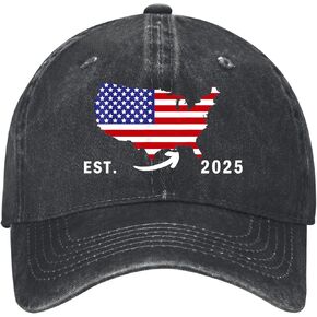 Established in 2025 Hat Cotton Cap for Men Women Adjustable Dad Baseball Hat Gifts Black