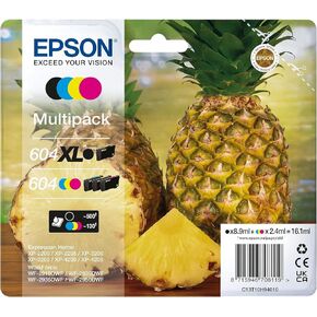 Epson 604XL الأناناس ، Multiine Multiine ، XL Black Standard Colors خراطيش حبر