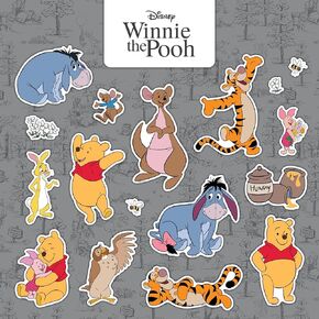 Disney Winnie The Pooh Decals - Set of 5 Pooh Bear Piglet Eeyore Tigger Vinyl Stickers for Car Laptop Computer Kids Water Bottle Outdoor Waterproof