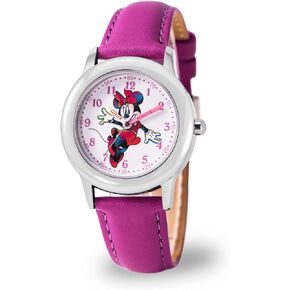 Disney Minnie Mouse Kids' Stainless Steel Time Teacher Analog Quartz Strap Watch