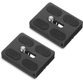 2pcs لوحة إطلاق المعادن السريعة ، ARCA Swiss Plate Tripod Quick Mount Clamp Base مع 1/4 ''-20 Camera Screw متوافق مع رأس الكاميرات DSLR (Black ، PU50)