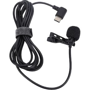 Gugxiom USB C Microphone, Type C Lavalier Mic, External Lapel Clip Mic for Recoding, Vlogging, Online Class, Live Streaming