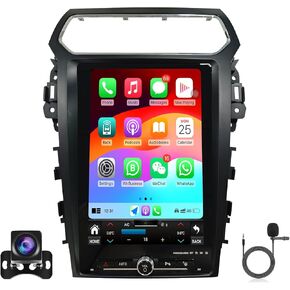 Radio Car Radio for Ford Explorer 2011-2019 ترقية ستيريو 12.8 بوصة شاشة تعمل باللمس بديل وحدة رأس Tesla مع Carplay و Android Auto GPS DSP Bluetooth 4G WiFi FM/AM SWC
