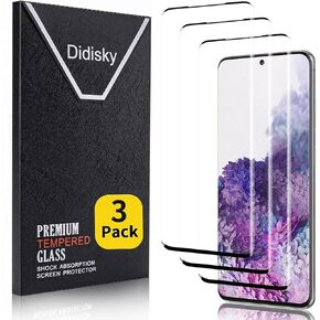 3 Pack Screen Protector for Samsung Galaxy S20 (Not for S20 +,S20 Fe) 3D Full Coverage,9H Tempered Glass Film,Soft Touch, Easy to Install, Transparent