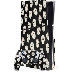 Skinit Decal Gaming Skin Compatible with PS5 Slim Disk Bundle - Officially Licensed Warner Bros Friday The 13th Jason Voorhees Design