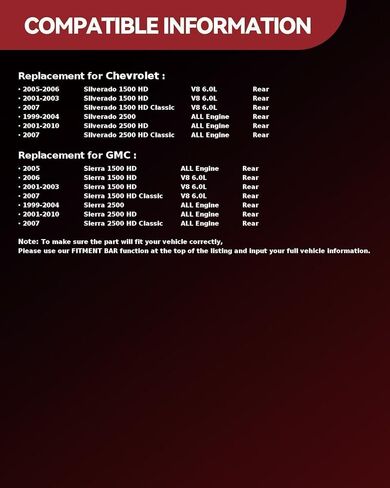 Rear Shocks Absorber Struts Replacement for 2001-2010 Silverado 2500 HD, 2001-2010 Sierra 2500 HD, 99-04 Silverado 2500, 07 Silverado 2500 HD Classic, 01-03 05-06 Silverado 1500 HD 37164 * 2 in Kuwait