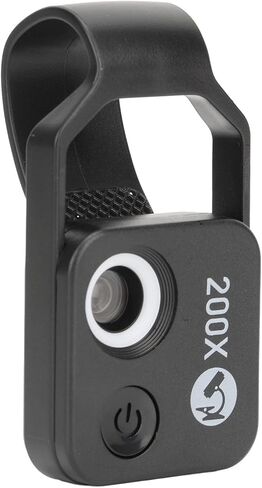200x Phone Mini Microscope Clim ، مراقبة بلورات الماس ، المجوهرات ، jadestone ، المعدن مع CPL للتخلص من الانعكاس (أسود) in Kuwait