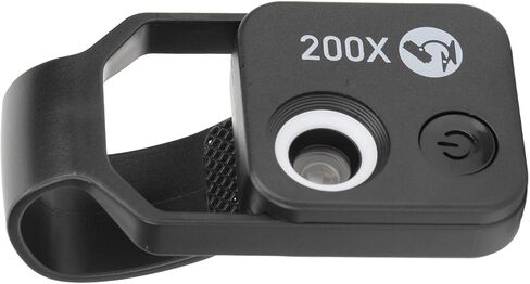 200x Phone Mini Microscope Clim ، مراقبة بلورات الماس ، المجوهرات ، jadestone ، المعدن مع CPL للتخلص من الانعكاس (أسود) in Kuwait
