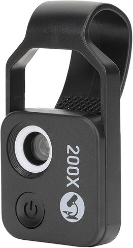 200x Phone Mini Microscope Clim ، مراقبة بلورات الماس ، المجوهرات ، jadestone ، المعدن مع CPL للتخلص من الانعكاس (أسود) in Kuwait