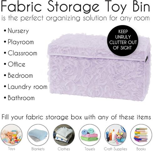 Sweet Jojo Designs Pink Floral Rose Girl Small Fabric Toy Bin Storage Box Chest For Baby Nursery Kids Room - Solid Blush Flower Luxurious Elegant Princess Vintage Boho Shabby Chic Luxury Glam Roses in Saudi Arabia
