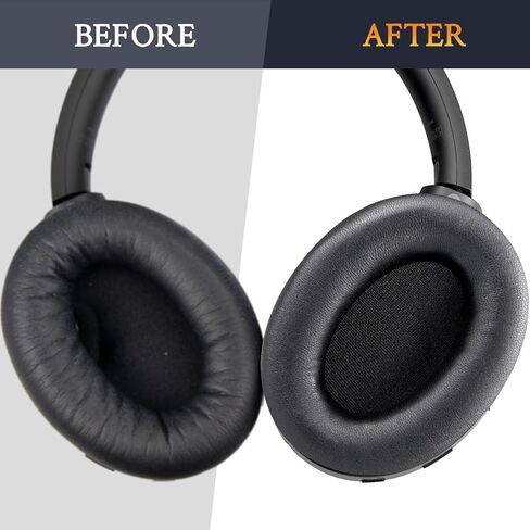 سماعات الأذن البديلة للحمث Soulwit لـ Sony WH -1000XM4 (WH1000XM4) ، وسائد منصات الأذن مع رغوة عزل الضوضاء ، والسماكة المضافة ، دون التأثير على المستشعر - الأسود الرائع in Kuwait