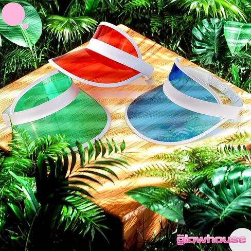 Unisex 80s Style Retro Neon Sun Visor Hat Headband Cap Golf Tennis Stag Poker Party… in Kuwait