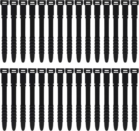 30Pcs Silicone Zip Ties Rubber Cable Ties 4.5 inch Reusable Zip Ties Elastic Cable Organizer for Wire Management (Black) in Saudi Arabia