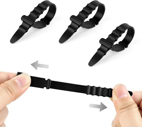 30Pcs Silicone Zip Ties Rubber Cable Ties 4.5 inch Reusable Zip Ties Elastic Cable Organizer for Wire Management (Black) in Saudi Arabia