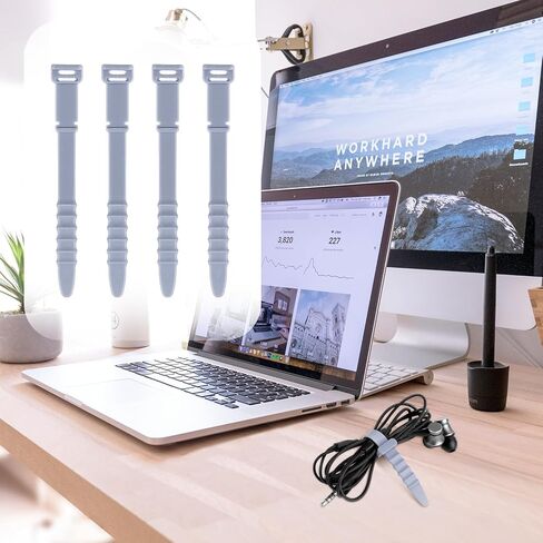 30Pcs Silicone Zip Ties Rubber Cable Ties 4.5 inch Reusable Zip Ties Elastic Cable Organizer for Wire Management (Black) in Saudi Arabia