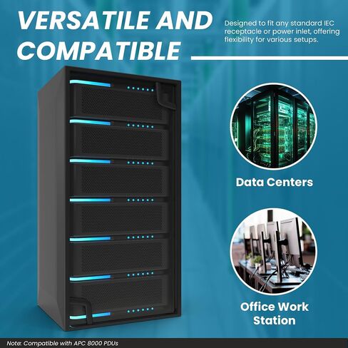 Ironbox Electric V -Lock Locking C14 to C13 توافق الأسلاك المتوفرة مع APC 8000 Strip - 10A ، 250V ، 18/3 SVT - UL تمديد كابل الطاقة المدرج لـ PDU ، الكمبيوتر ، الشاشة والمزيد (2 قدم ، 6 حزمة) in Kuwait
