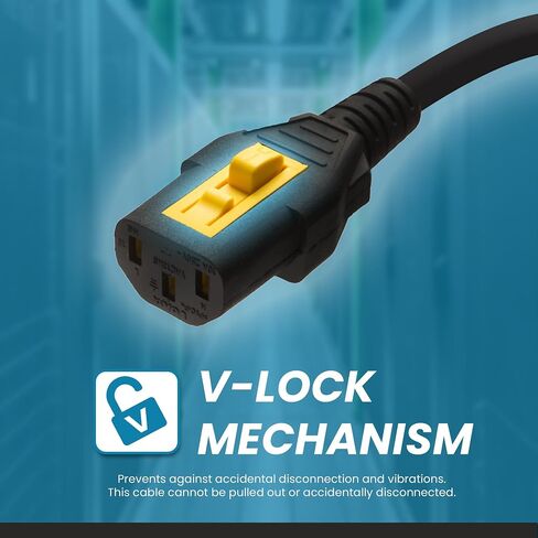 Ironbox Electric V -Lock Locking C14 to C13 توافق الأسلاك المتوفرة مع APC 8000 Strip - 10A ، 250V ، 18/3 SVT - UL تمديد كابل الطاقة المدرج لـ PDU ، الكمبيوتر ، الشاشة والمزيد (2 قدم ، 6 حزمة) in Kuwait