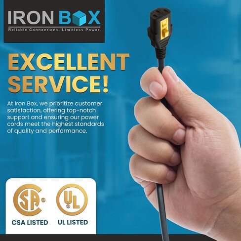 Ironbox Electric V -Lock Locking C14 to C13 توافق الأسلاك المتوفرة مع APC 8000 Strip - 10A ، 250V ، 18/3 SVT - UL تمديد كابل الطاقة المدرج لـ PDU ، الكمبيوتر ، الشاشة والمزيد (2 قدم ، 6 حزمة) in Kuwait