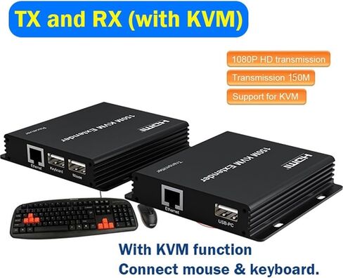 150M HDMI KVM Extender على IP RJ45 CAT5E/6 1080P HDMI USB Ethernet Sextender Switch Switch للوحة مفاتيح الماوس USB (150M NO KVM ، AU PLUP) in Kuwait