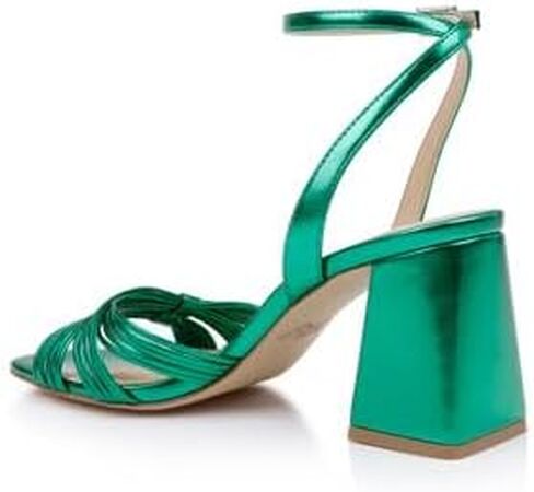 Jewel Badgley Mischka Michelle Metallic Strappy Block Heels in Saudi Arabia