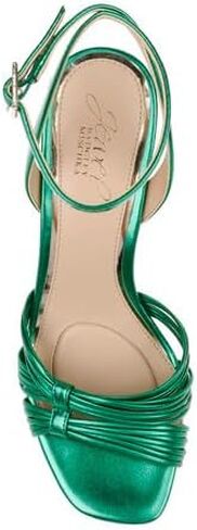 Jewel Badgley Mischka Michelle Metallic Strappy Block Heels in Saudi Arabia