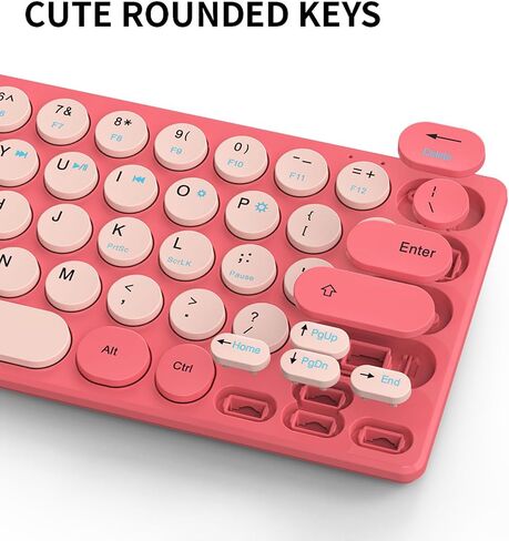 لوحة المفاتيح اللاسلكية والسرد الفأر ، Retro 2.4g Wireless 64 Keys Keyboard مع النوم التلقائي ، الماوس 1200DPI مع جهاز استقبال ، لوحة مفاتيح اللاسلكي لجهاز الكمبيوتر المحمول للكمبيوتر الشخصي (أحمر) in Kuwait