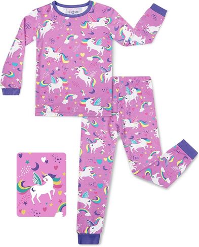 Bamboo Baby Boys Girls Pajama Sets 2-8Y Toddler Kids Softness Two Piece Long-Sleeve Snug fit Sleepwear Pjs White Panda in Kuwait