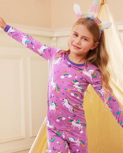 Bamboo Baby Boys Girls Pajama Sets 2-8Y Toddler Kids Softness Two Piece Long-Sleeve Snug fit Sleepwear Pjs White Panda in Kuwait