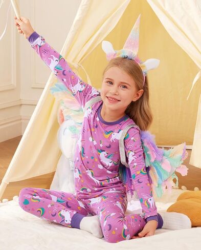 Bamboo Baby Boys Girls Pajama Sets 2-8Y Toddler Kids Softness Two Piece Long-Sleeve Snug fit Sleepwear Pjs White Panda in Kuwait