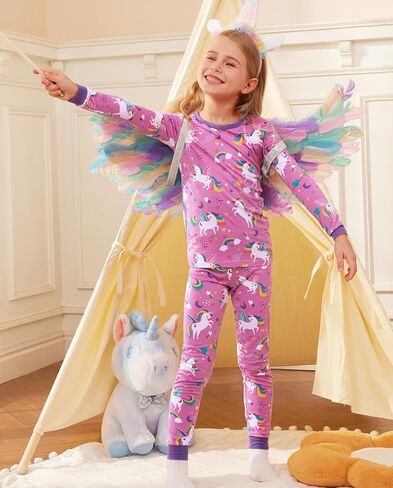 Bamboo Baby Boys Girls Pajama Sets 2-8Y Toddler Kids Softness Two Piece Long-Sleeve Snug fit Sleepwear Pjs White Panda in Kuwait