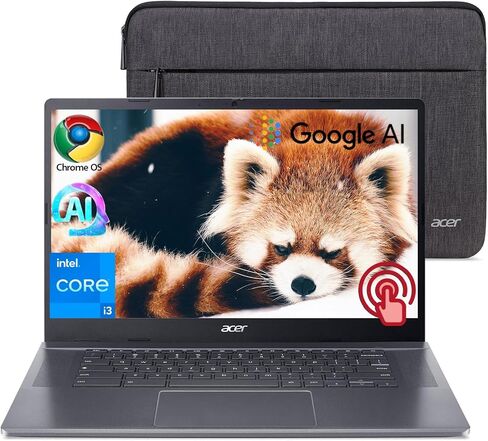 acer Chromebook Plus 514 Laptop with Google AI, Intel 8-Core i3-N305, 8 GB LPDDR5, 512 GB SSD, 14" FHD 1920 x 1080 IPS Touch Screen, Wi-Fi 6E, 1080P Webcam, Chrome OS, 1080p Webcam, Long Battery Life in Saudi Arabia