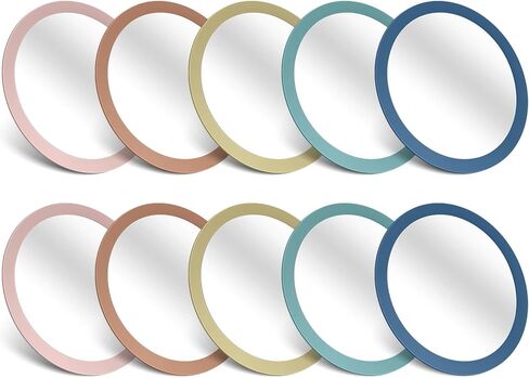 Dandat 10 Pcs School Shatter Mirrors Small Circle Mirror Plastic Round Mirrors 6x6 Inch Safety Double Sided Acrylic Mirror for Classroom DIY Craft Preschool Facial Expression Practice (Multicolor) in Kuwait