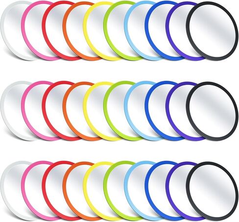 Dandat 10 Pcs School Shatter Mirrors Small Circle Mirror Plastic Round Mirrors 6x6 Inch Safety Double Sided Acrylic Mirror for Classroom DIY Craft Preschool Facial Expression Practice (Multicolor) in Kuwait