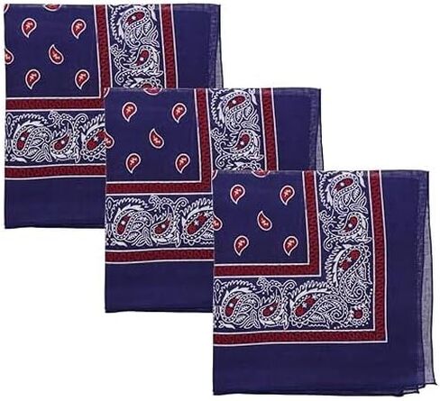 Motique Accessories Two Tone Paisley Bandana - Set of 3 in Saudi Arabia