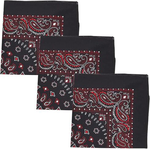 Motique Accessories Two Tone Paisley Bandana - Set of 3 in Kuwait