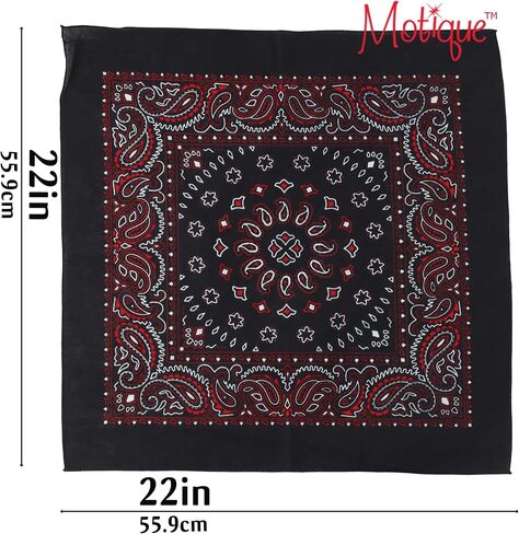 Motique Accessories Two Tone Paisley Bandana - Set of 3 in Kuwait