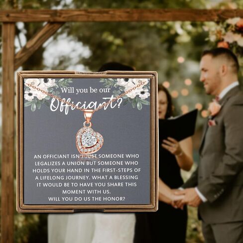 Best Friend Bestie Gift Will You Be Our Officiant Necklace Wedding Officiant Proposal Jewelry Bridal Party Gift in Kuwait