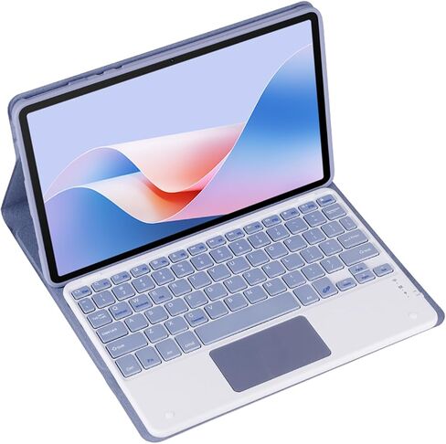 لوحة المفاتيح اللاسلكية القابلة للفصل المغناطيسي والسرد مع غطاء جلدي لوكيومي Redmi Pad SE بحجم 11 بوصة-حالة لوحة مفاتيح الحماية الكاملة (الأسود ، الإضاءة الخلفية والماوس) in Kuwait
