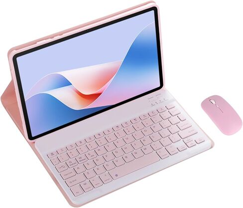 لوحة المفاتيح اللاسلكية القابلة للفصل المغناطيسي والسرد مع غطاء جلدي لوكيومي Redmi Pad SE بحجم 11 بوصة-حالة لوحة مفاتيح الحماية الكاملة (الأسود ، الإضاءة الخلفية والماوس) in Kuwait