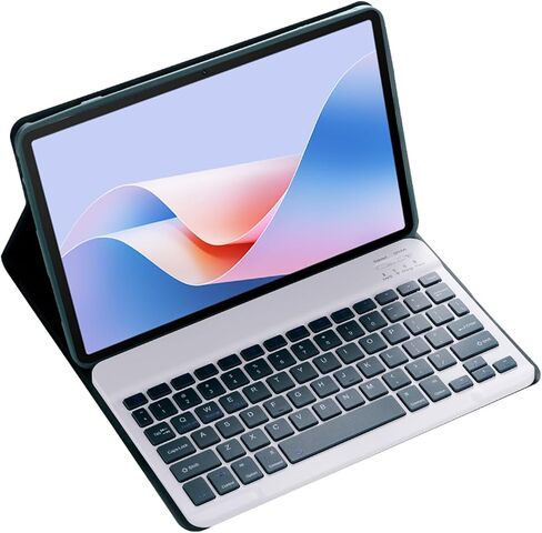 لوحة المفاتيح اللاسلكية القابلة للفصل المغناطيسي والسرد مع غطاء جلدي لوكيومي Redmi Pad SE بحجم 11 بوصة-حالة لوحة مفاتيح الحماية الكاملة (الأسود ، الإضاءة الخلفية والماوس) in Kuwait
