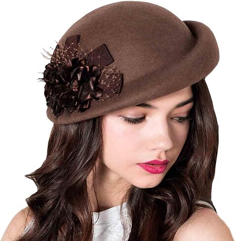 Maitose® Women's Lace Flower Wool Beret Cap in Kuwait